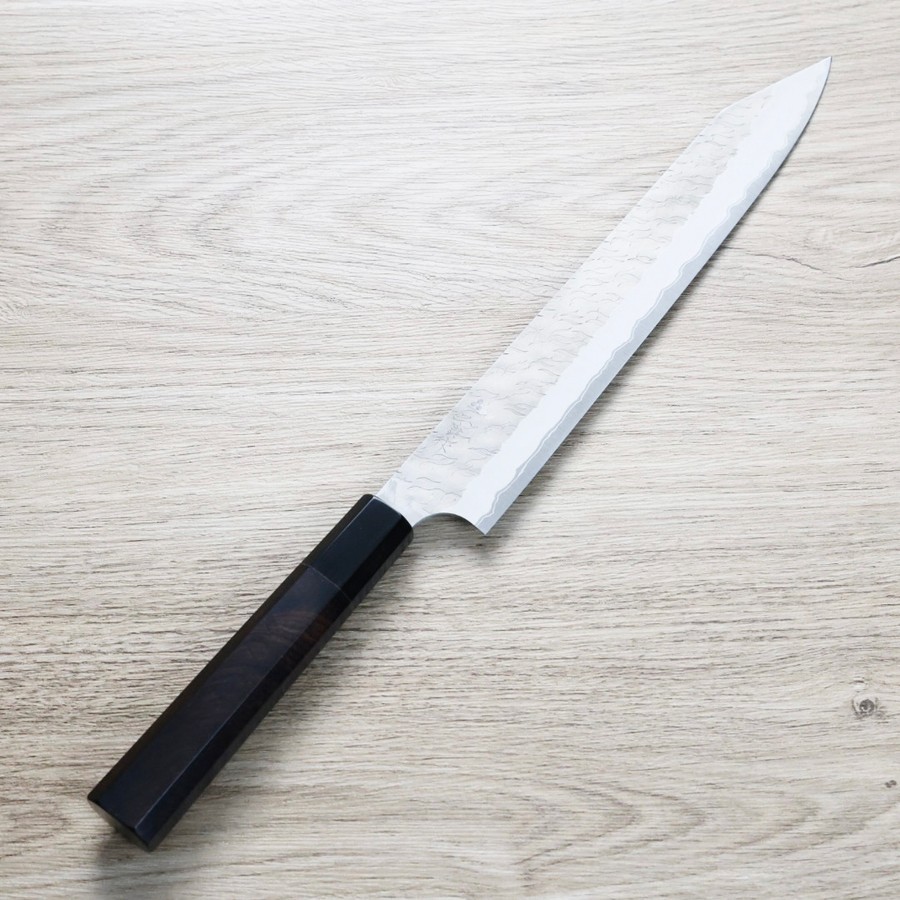 nigara-sj255as-kua 二唐刃物 切付筋引 255mm<br>紙超級鋼 柳葉鎚目