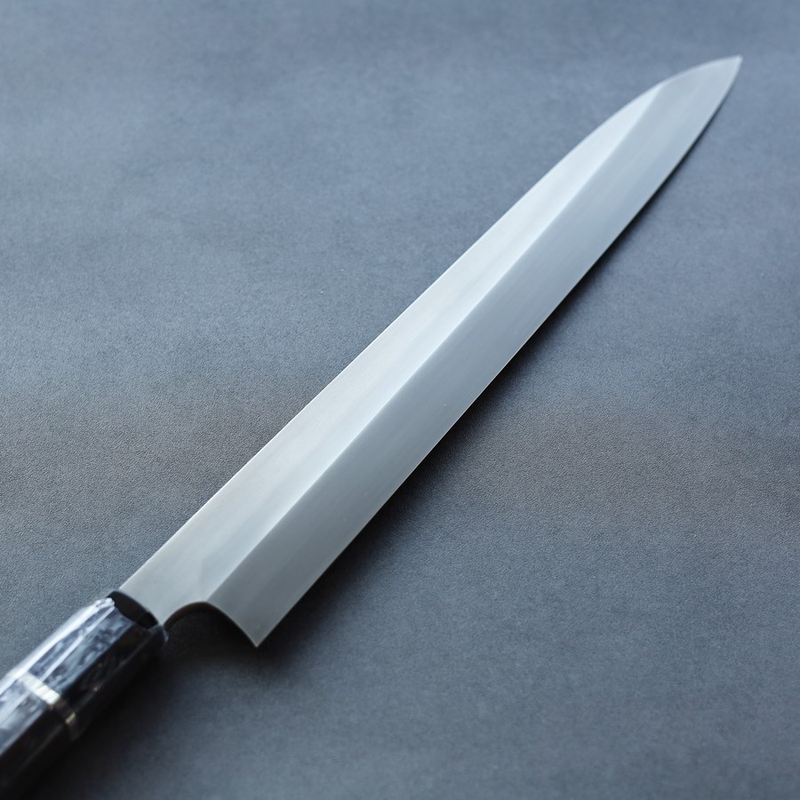 nigara-yanagi-300-ak2-hk-5 二唐刃物 柳刃300mm 青二鋼 水本燒