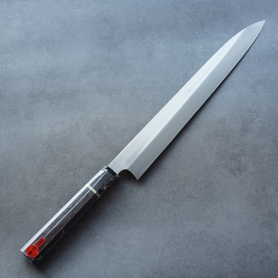 nigara-yanagi-300-ak2-hk 二唐刃物 柳刃300mm 青二鋼 水本燒