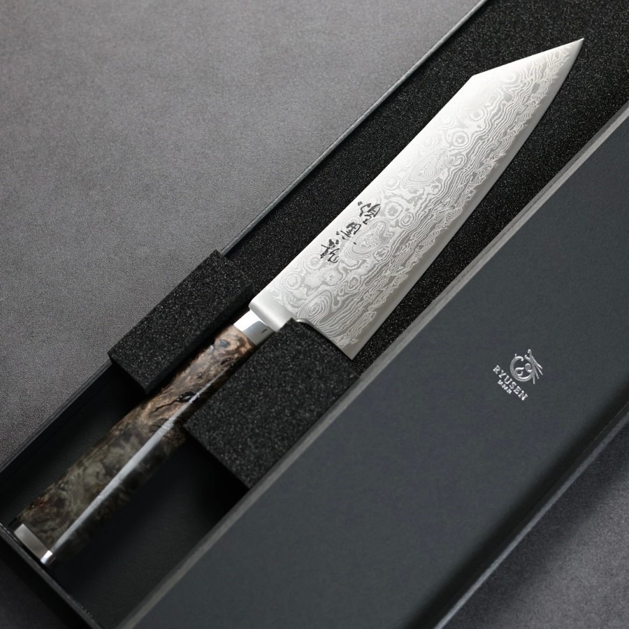 ryusen-bunka-170-ok-2 龍泉刃物 煌黑龍 文化 170mm SG2 99層鎳染大馬士革