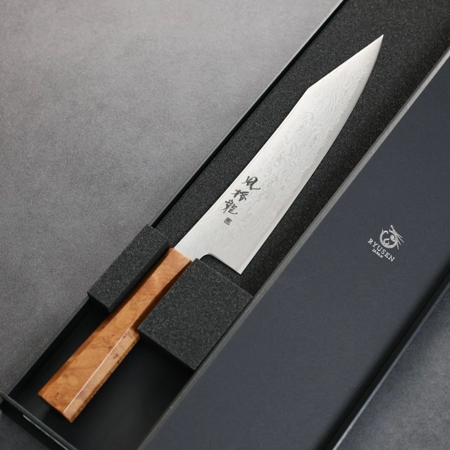 ryusen-g210-fu-2 龍泉刃物 風格龍 牛刀 210mm ATS314鋼 63層大馬士革