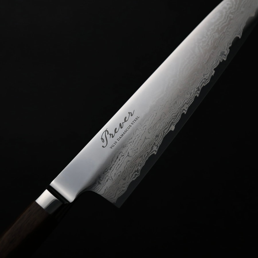 ryusen-g210-pv-4-1 龍泉刃物 PREVER 牛刀 210mm<br>VG10 67層鎳染大馬士革