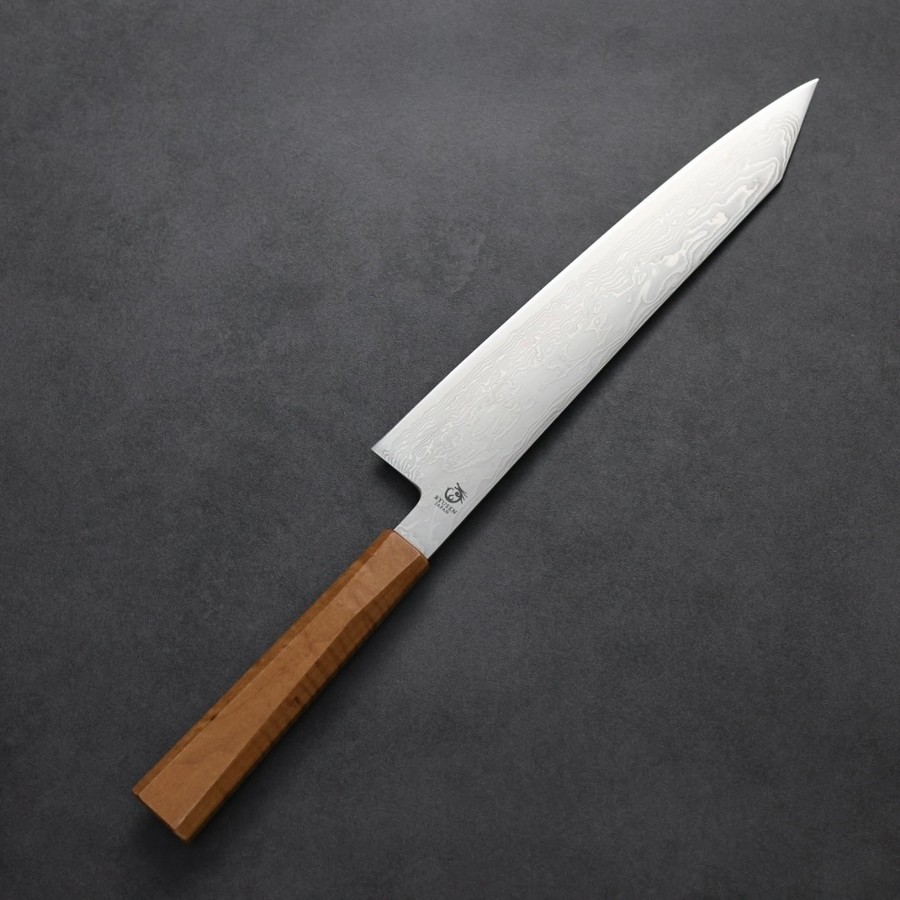 ryusen-g240-fu-3 龍泉刃物 風格龍 牛刀 <br>240mm ATS314鋼 63層大馬士革