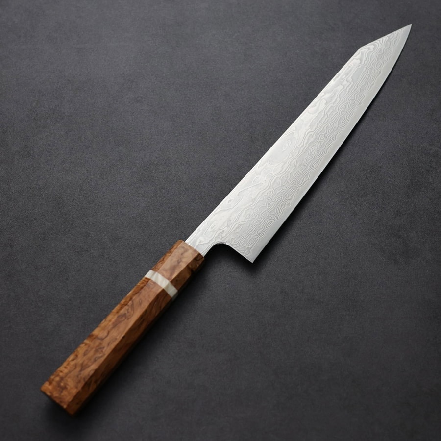 ryusen-g240-fuk-1 龍泉刃物 風格龍 改 牛刀<br>240mm ATS314鋼 63層大馬士革