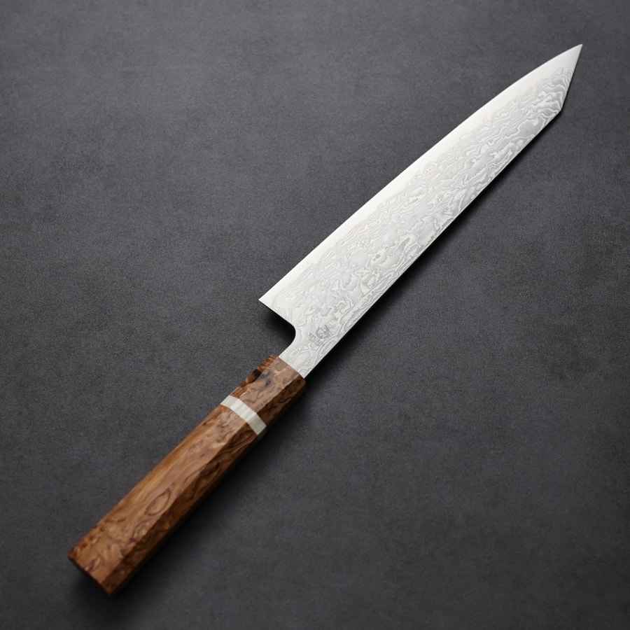 ryusen-g240-fuk-3-1 龍泉刃物 風格龍 改 牛刀<br>240mm ATS314鋼 63層大馬士革