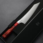 龍泉刃物 紅蓮緋龍 牛刀 210mm SG Strix <br> 63層鎳染大馬士革