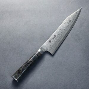ryusen-gyuto-210-ok 龍泉刃物 煌黑龍 牛刀 210mm SG2粉末HSS鋼 99層鎳染大馬士革