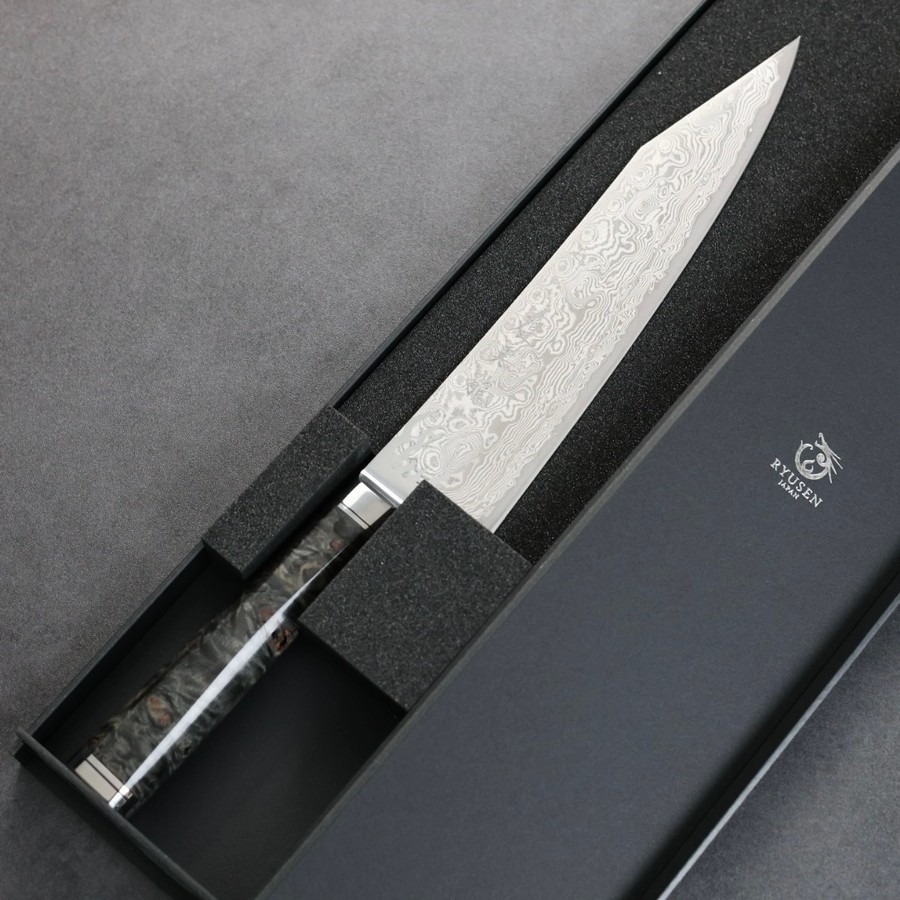 龍泉刃物 煌黑龍MT 牛刀 210mm <br>SG2 99層鎳染大馬士革