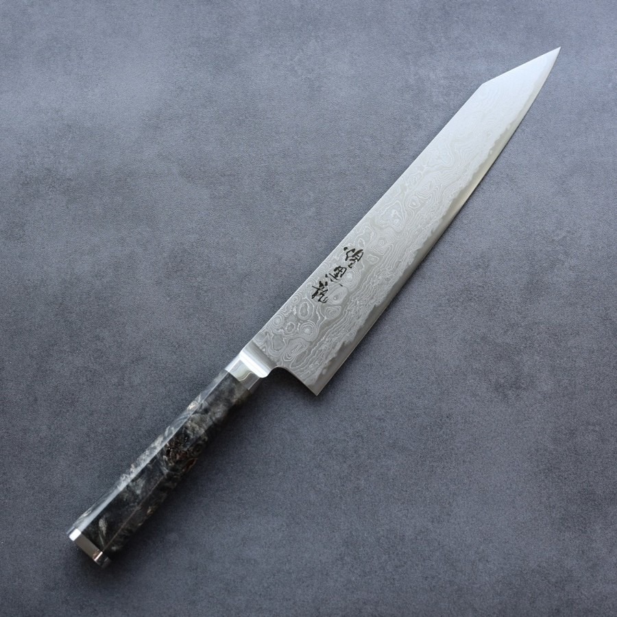 ryusen-gyuto-240-ok-1 龍泉刃物 煌黑龍 牛刀 240mm SG2粉末HSS鋼 99層鎳染大馬士革