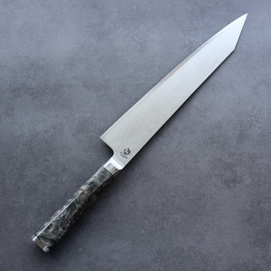 ryusen-gyuto-240-ok-3-1 龍泉刃物 煌黑龍 牛刀 240mm SG2粉末HSS鋼 99層鎳染大馬士革