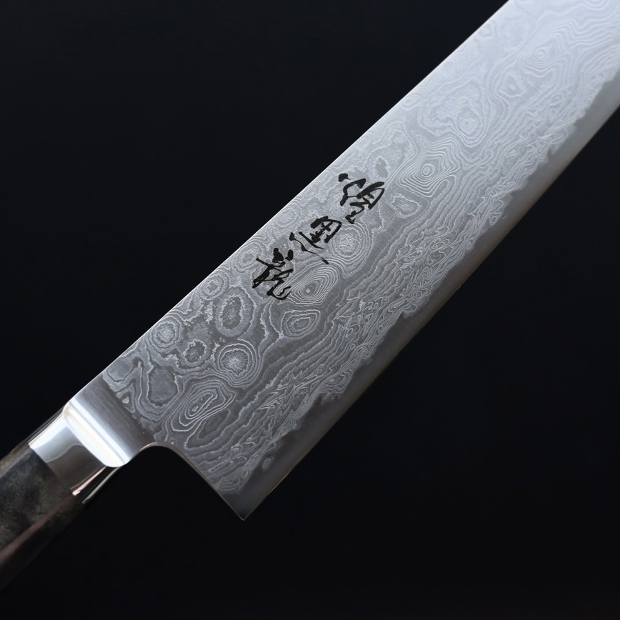 ryusen-gyuto-240-ok-6-1 龍泉刃物 煌黑龍 牛刀 240mm SG2粉末HSS鋼 99層鎳染大馬士革