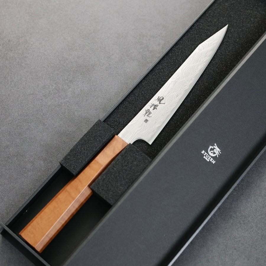 ryusen-petty-135-fu-2 龍泉刃物 風格龍 蔬果 135mm ATS314鋼 63層大馬士革