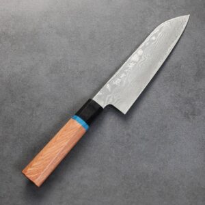 ryusen-santoku-buk 龍泉刃物 梵天雲龍 改 三德 175mm VG10 63層鎳染大馬士革/本鍛造