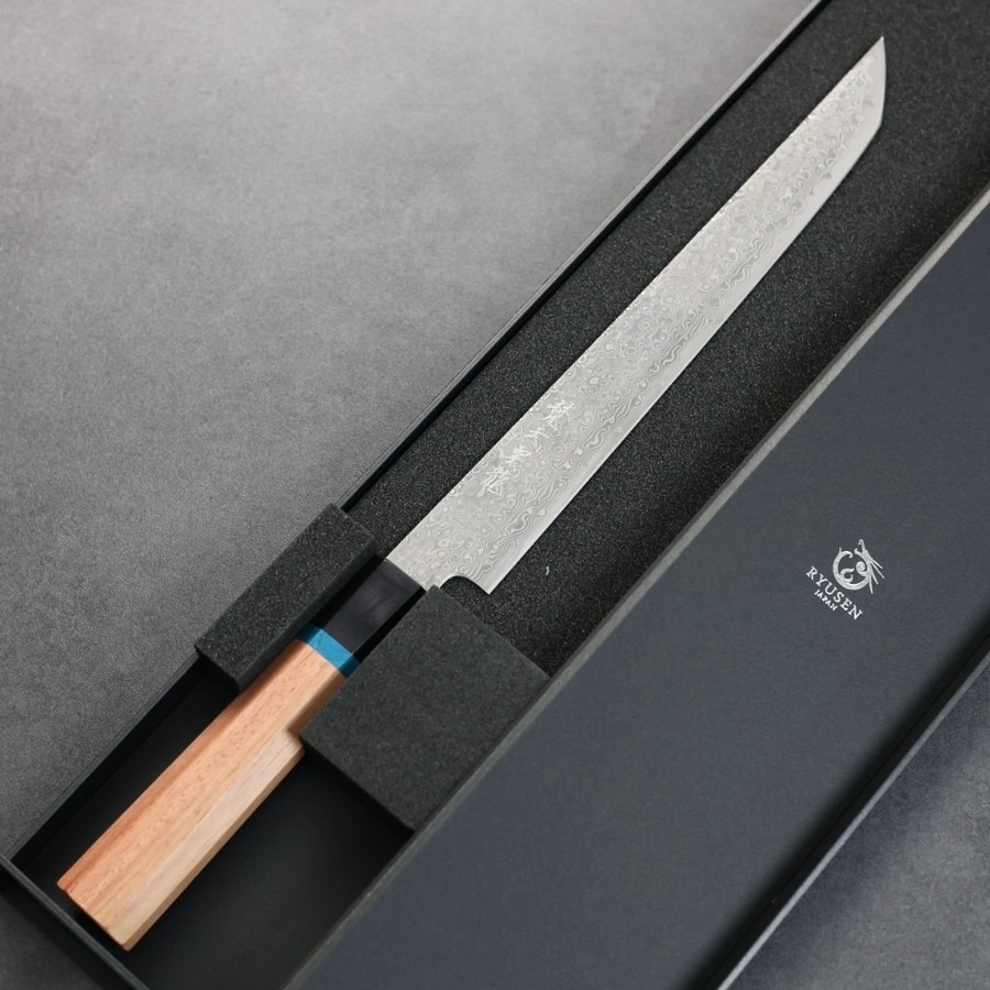 龍泉刃物 梵天雲龍 改 筋引 240mm VG10 63層鎳染大馬士革/本鍛造