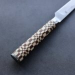 龍泉刃物 寄木細工 牛排刀/市松 100mm ATS314 63層大馬士革