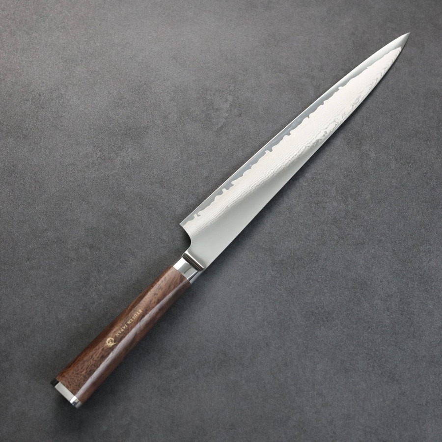 ryusen-sujihiki-240-pv-3 龍泉刃物 PREVER 筋引 240mm VG10 67層鎳染大馬士革