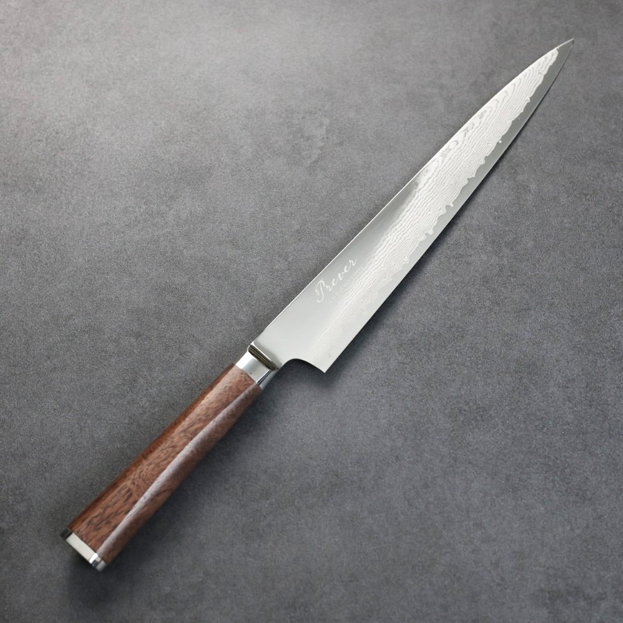ryusen-sujihiki-240-pv 龍泉刃物 PREVER 筋引 240mm VG10 67層鎳染大馬士革