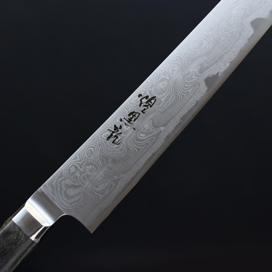 ryusen-sujihiki-260-ok-6-1 龍泉刃物 煌黑龍 筋引 260mm SG2粉末HSS鋼 99層鎳染 大馬士革