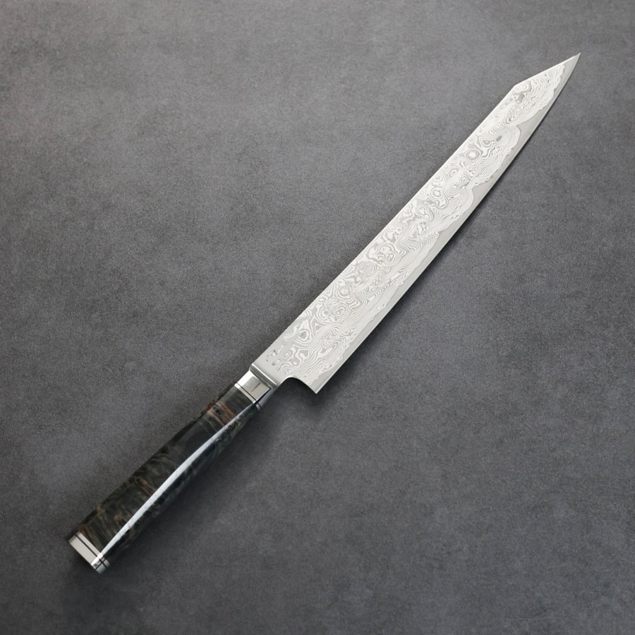 ryusen-sujihiki-260-ok-mt 龍泉刃物 煌黑龍MT 筋引 260mm SG2 99層鎳染大馬士革