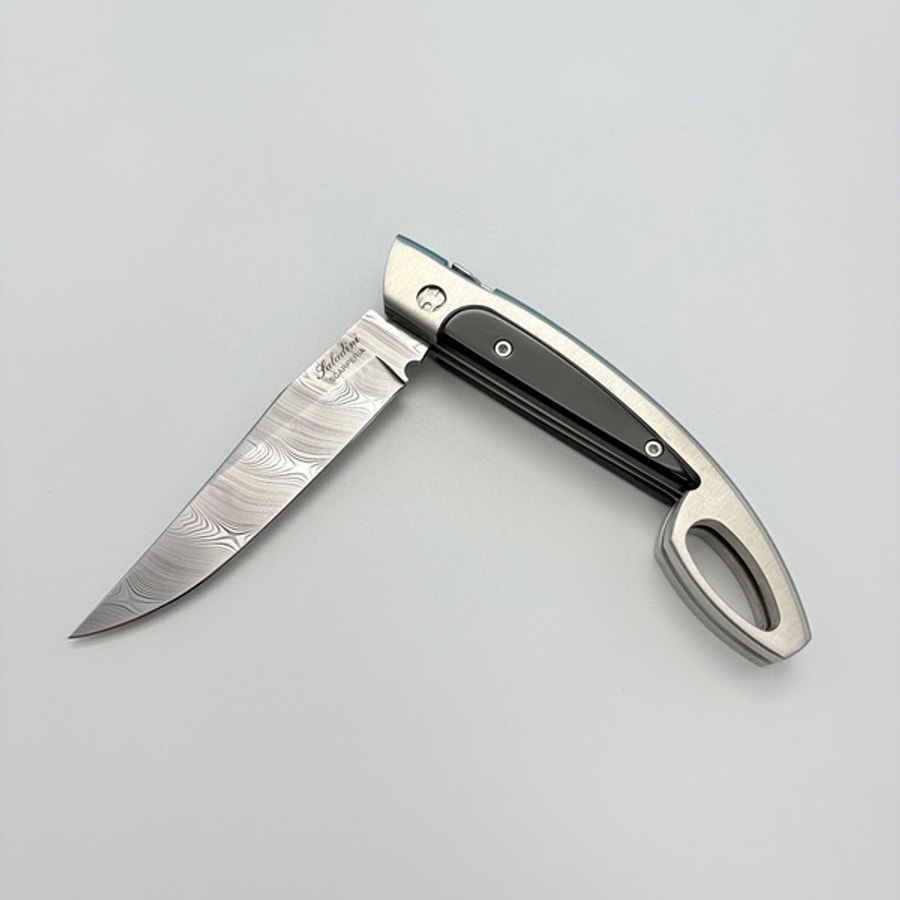 sa-1030bd-3 SALADINI 頂級手工SALADINI Lo Scarperiese傳統摺疊刀大馬氏革鋼 水牛角/白牛角手柄 結合「大馬士革鋼」與「牛角」