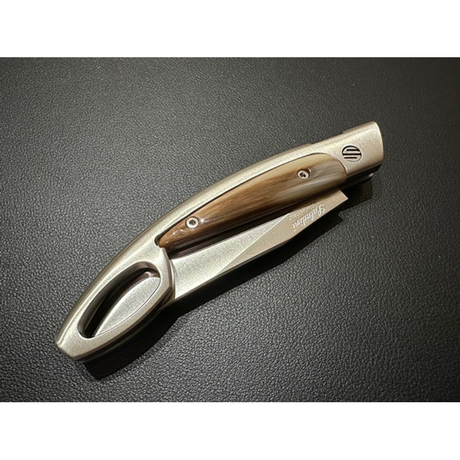sa-1030c-2 SALADINI 頂級手工Scarperiese傳統摺疊刀 白牛角/黑牛角/橄欖木共三款 摺疊刀 露營刀