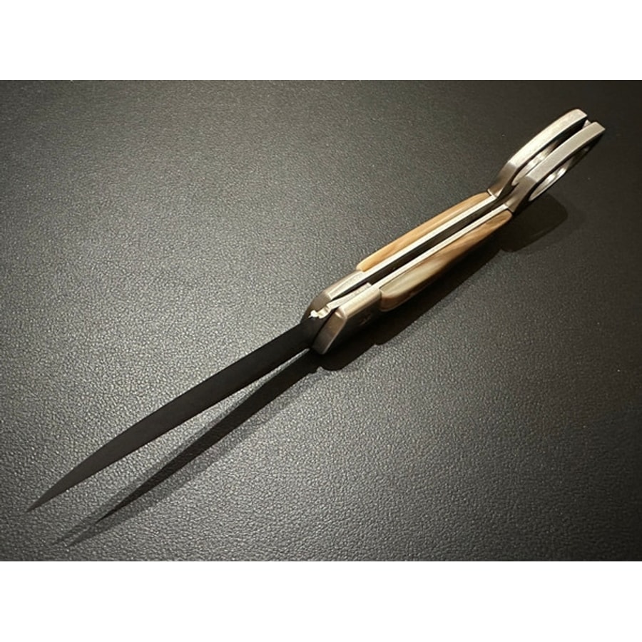 sa-1030c-8 SALADINI 頂級手工Scarperiese傳統摺疊刀 白牛角/黑牛角/橄欖木共三款 摺疊刀 露營刀
