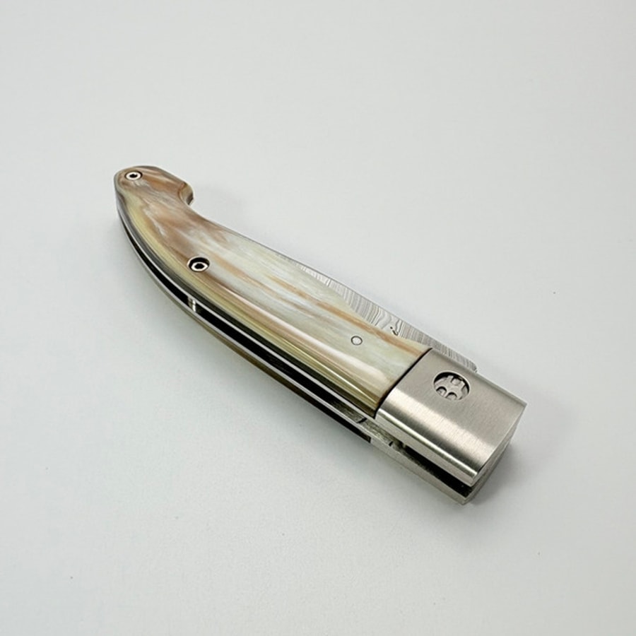 sa-1033scd-3 SALADINI頂級手工SALADINI Zuava Next 白牛角現代有鉚釘設計摺疊刀 大馬氏革鋼 現代鉚釘版・大馬氏革剛最稀有、最具收藏價值