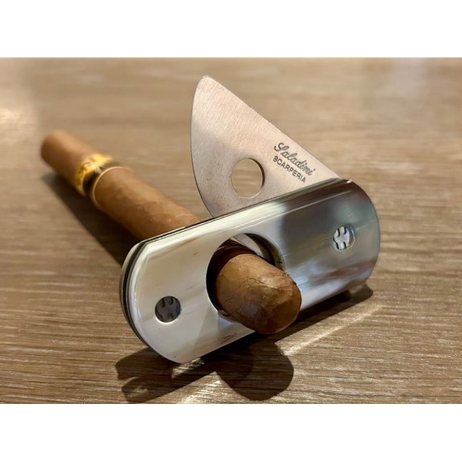 sa-3011c-2 SALADINI 頂級手工封口型孔洞口袋雪茄剪 白牛角/黑牛角/橄欖木共三款 雪茄剪 雪茄