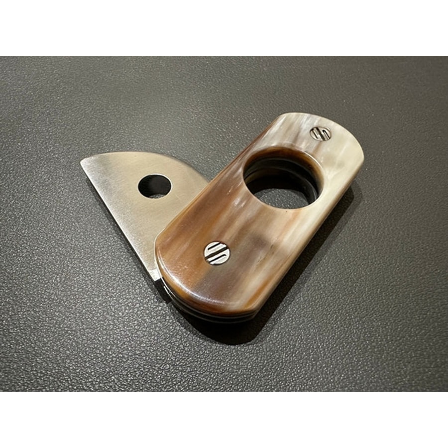 sa-3011c-6 SALADINI 頂級手工封口型孔洞口袋雪茄剪 白牛角/黑牛角/橄欖木共三款 雪茄剪 雪茄