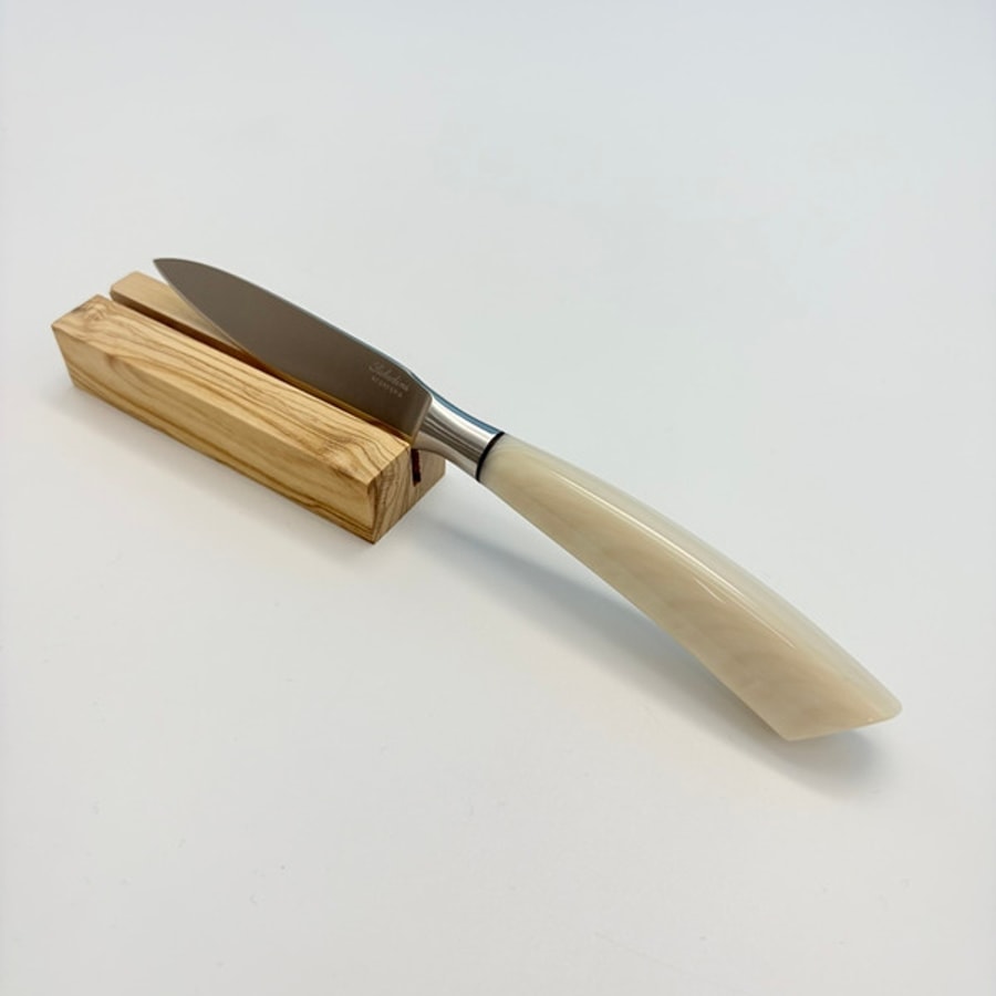sa-4016rb-4 SALADINI 頂級手工仿白牛角象牙白色樹脂手柄萬用削皮刀100mm 削皮刀 萬用削皮刀 餐刀 仿白牛角象牙白色樹脂 全長230mm