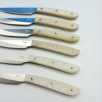 SALADINI 頂級手工仿白牛角象牙白色樹脂牛排刀114mm 六入木盒禮盒組 牛排刀 牛排刀禮盒組