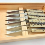 sa-4300rfc6-5 SALADINI 頂級手工仿白牛角樹脂牛排刀114mm 六入木盒禮盒組 牛排刀 牛排刀禮盒組