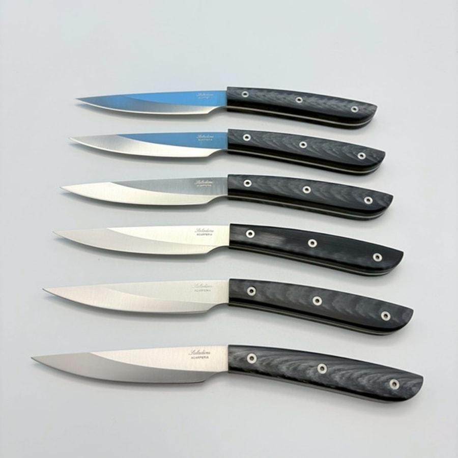 sa-4300rn6-6 SALADINI 頂級手工仿水牛角樹脂牛排刀114mm 六入木盒禮盒組 牛排刀 牛排刀禮盒組