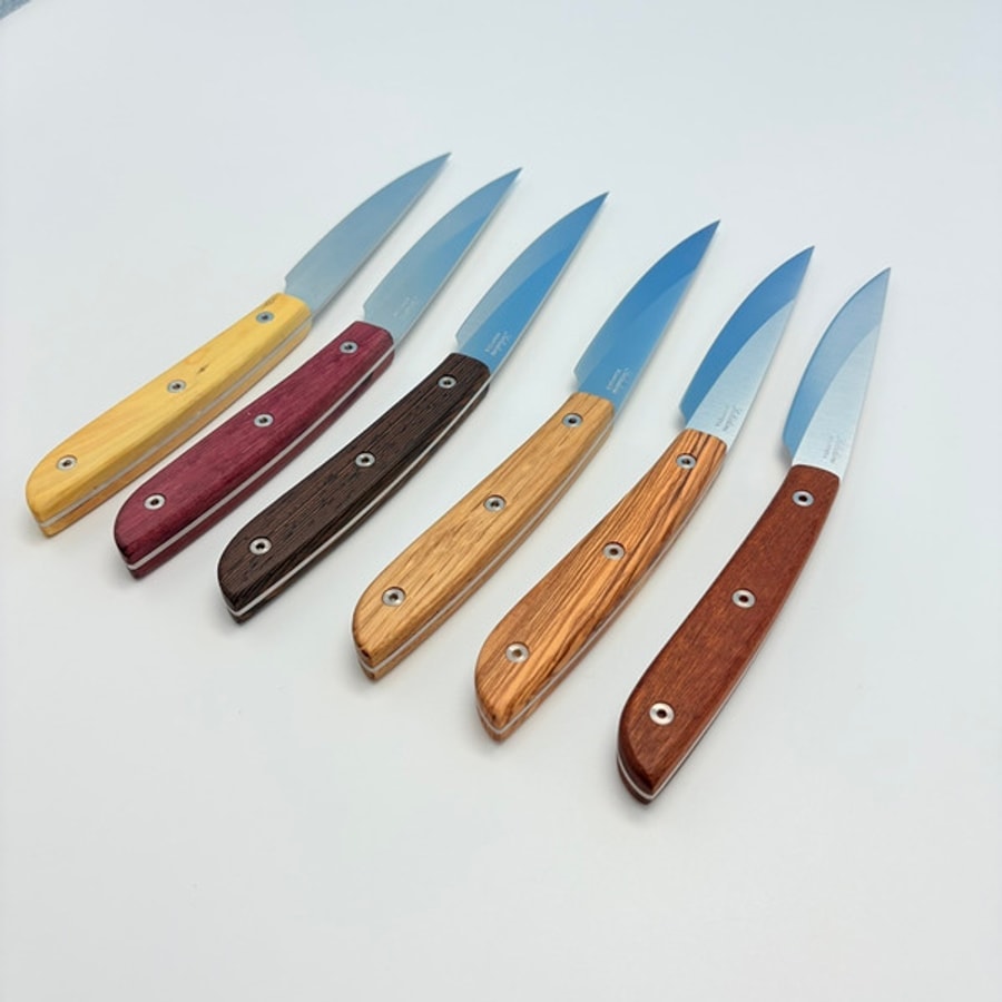 SALADINI 頂級手工綜合木頭牛排刀114mm六入木盒禮盒組 牛排刀 綜合木頭 牛排刀套組 copy