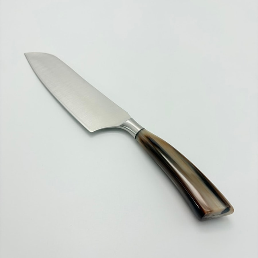 sa-5016c-3 SALADINI 頂級義大利手工三德刀210mm 白牛角手柄 三德刀 手工刀 不鏽鋼廚房料理刀