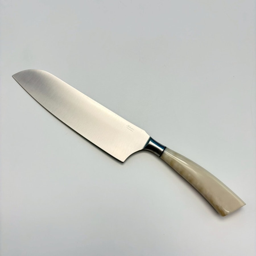 sa-5016rb-2 SALADINI 頂級義大利手工三德刀210mm 象牙白色樹脂手柄 三德刀 手工刀 不鏽鋼廚房料理刀