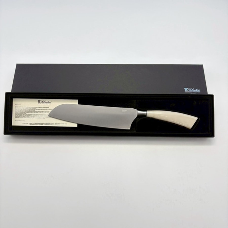 sa-5016rb-7 SALADINI 頂級義大利手工三德刀210mm 象牙白色樹脂手柄 三德刀 手工刀 不鏽鋼廚房料理刀