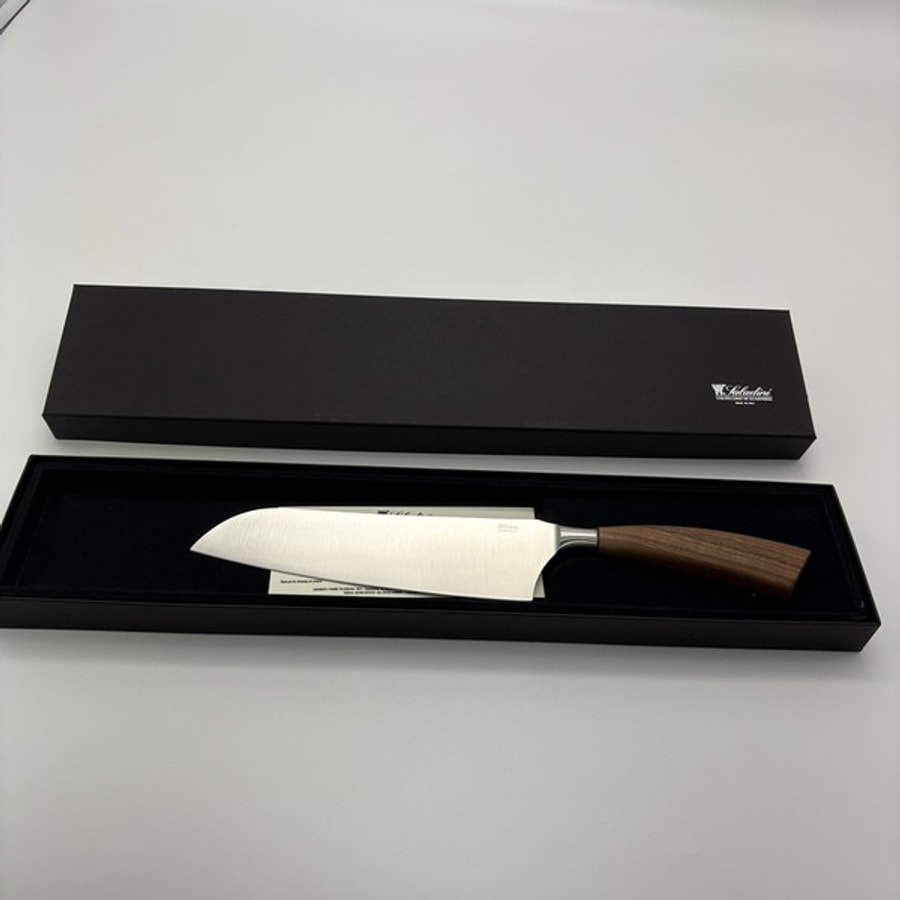 SALADINI 頂級義大利手工三德刀210mm 天然胡桃木握柄 三德刀 手工刀 不鏽鋼廚房料理刀