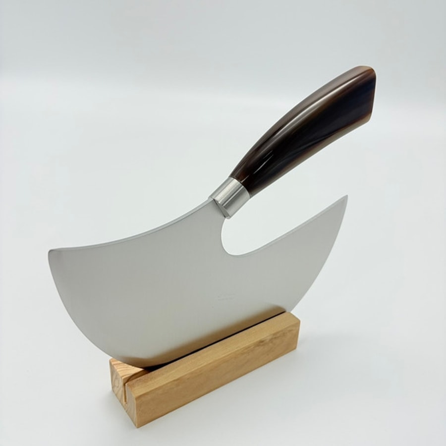 sa-6001c-5 SALADINI 頂級手工SALADINI SELLAIO單手柄半月刀190mm 白牛角 香菜刀 半月刀 單手柄半月刀