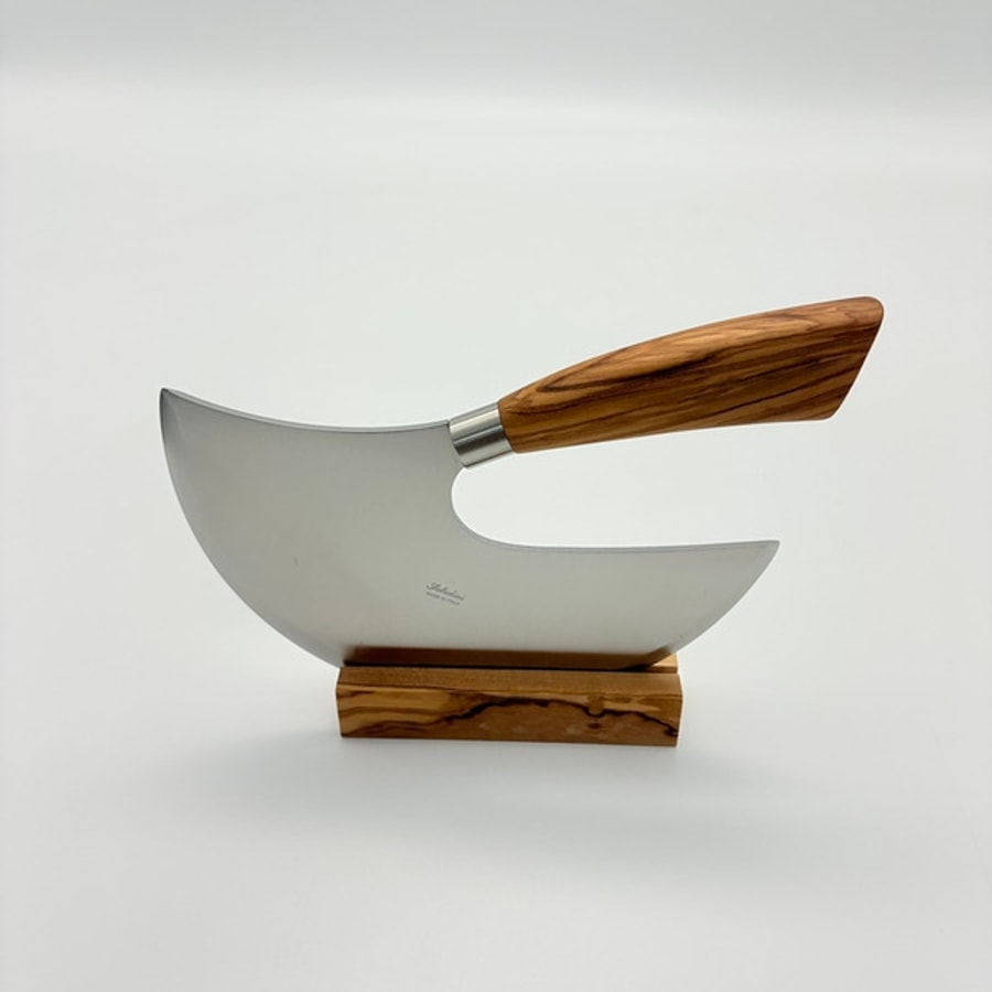 sa-6001o-4 SALADINI 頂級手工SALADINI SELLAIO單手柄半月刀190mm 橄欖木 香菜刀 半月刀 單手柄半月刀