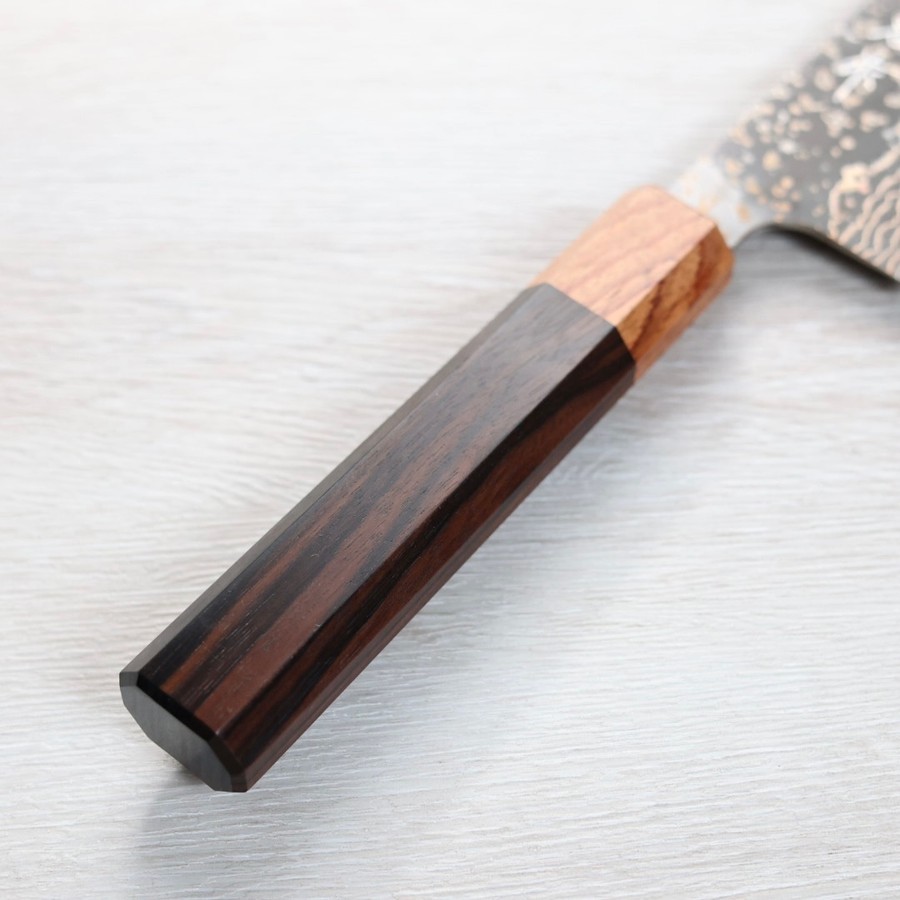 佐治武士 文化刀 165mm VG10W鋼 黑金大馬士革