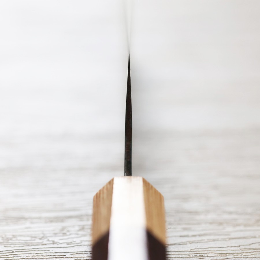 saji-bunka-vg10w-s-4 佐治武士 文化刀 165mm VG10W鋼 黑金大馬士革/紫檀柄