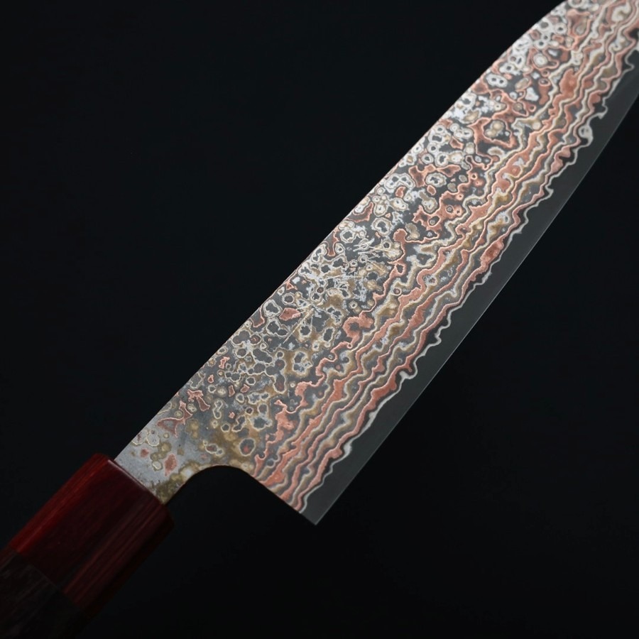 佐治武士 牛刀 180mm VG10鋼 黑染霓虹大馬士革