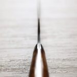 佐治武士 牛刀 210mm 青紙超級鋼 黑打鎚目