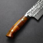saji-g210-vg10da-3 佐治武士 牛刀 240mm VG10鋼 鎚目大馬士革 組子木柄