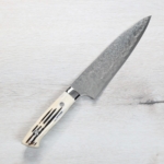 saji-gyuto180-r2b 佐治武士 牛刀 180mm R2粉末HSS鋼 鑽石大馬士革 牛骨洋柄