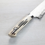 saji-gyuto180-r2b-3 佐治武士 牛刀 180mm R2粉末HSS鋼 鑽石大馬士革 牛骨洋柄