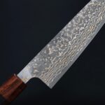 saji-gyuto180-vg10w-5 佐治武士 牛刀 180mm VG10W鋼 黑金大馬士革 黑檀柄