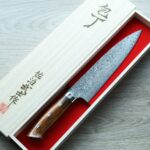 佐治武士 牛刀 210mm R2粉末HSS鋼 大馬士革 沙漠鐵木柄