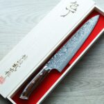 佐治武士 牛刀 240mm R2粉末HSS鋼 大馬士革 沙漠鐵木柄